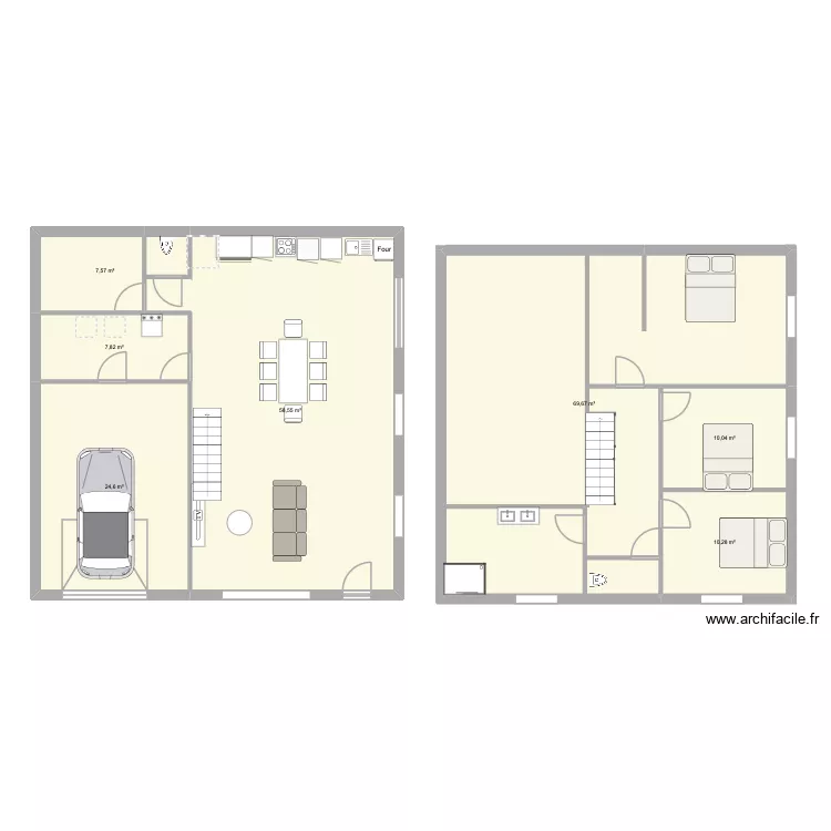 maison 2. Plan de 7  et 189 m²
