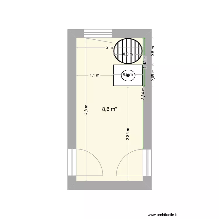 Buanderie projet Bilbaut. Plan de 