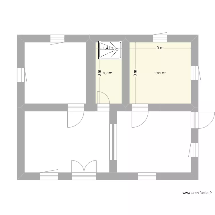 tranonay. Plan de 2  et 13 m²