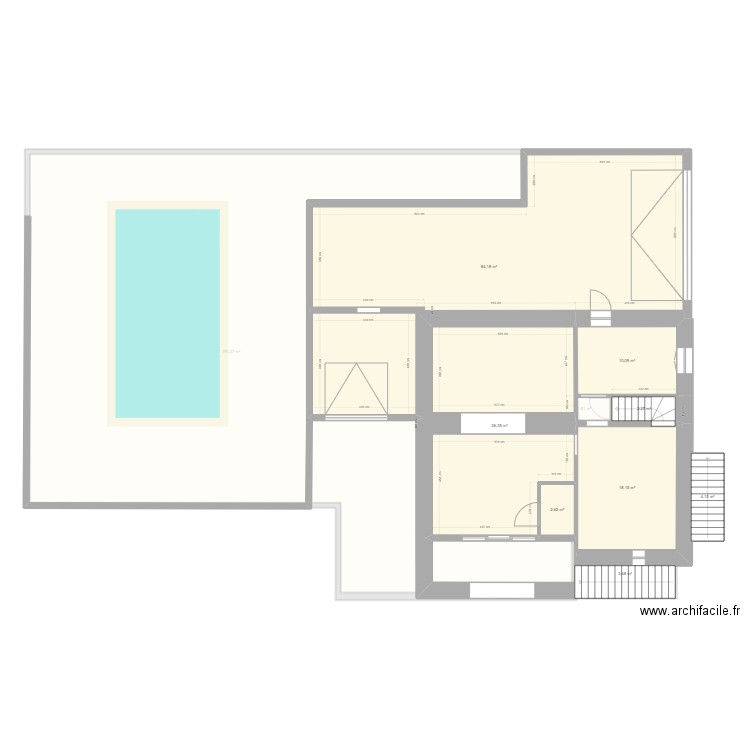 MAISON projet V1. Plan de 30 pièces et 597 m2