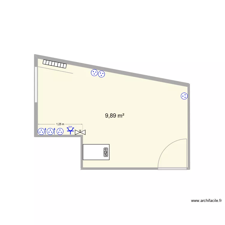 cuisine. Plan de 1 Pièce et 10 m² cuisine. Plan de 1 Pièce et 10 m²
