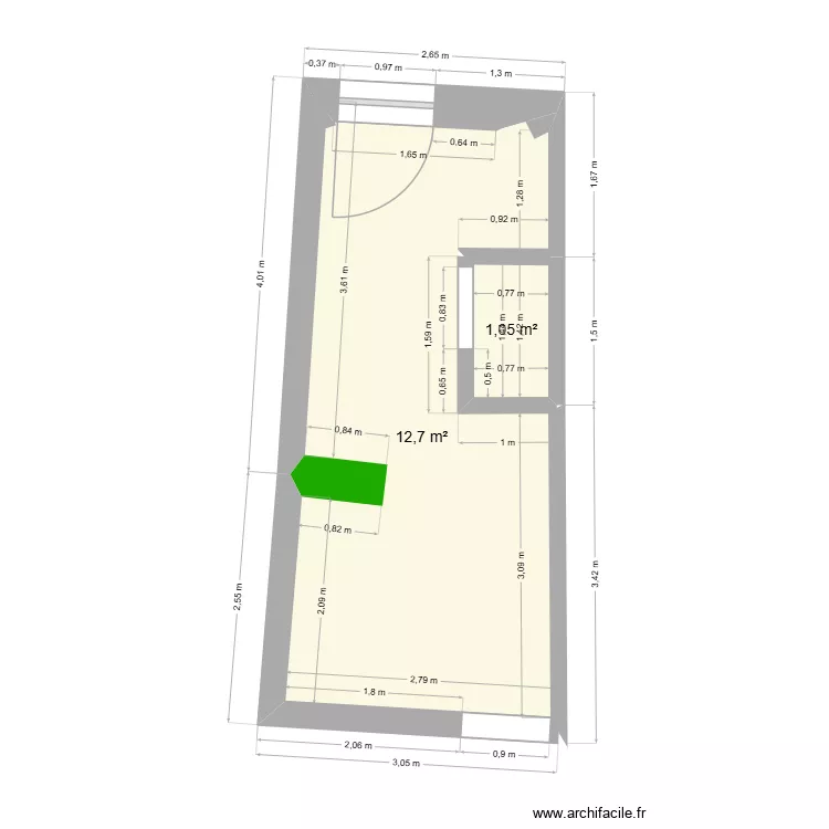 entrée. Plan de 2 et 14 m² entrée. Plan de 2 et 14 m²