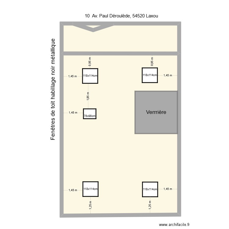 Toit AVD. Plan de 3 pièces et 116 m2