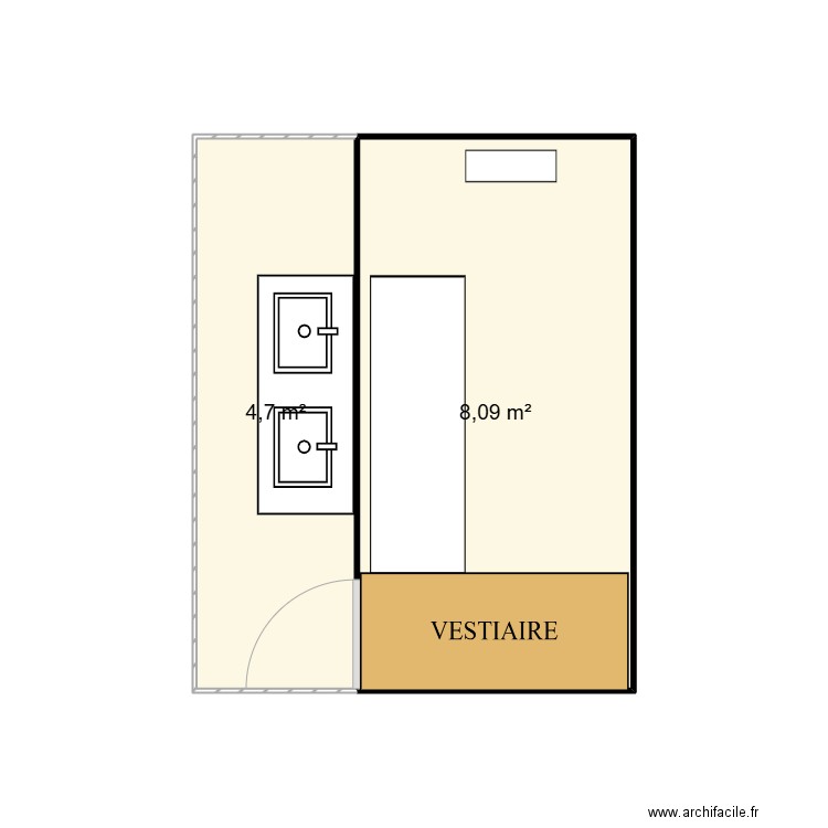 CEO. Plan de 2 pièces et 13 m2