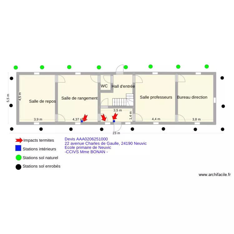 Ecole primaire Neuvic. Plan de 