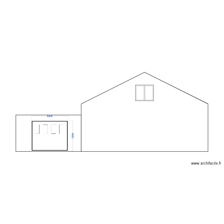 Pignon - garage avant travaux. Plan de 0 pièce et 0 m2