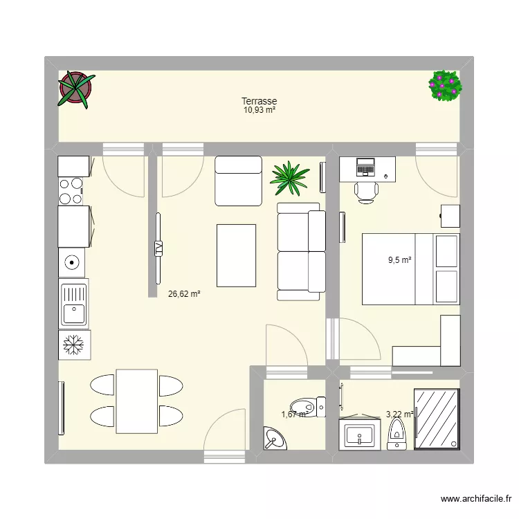 APPART T1 2. Plan de 