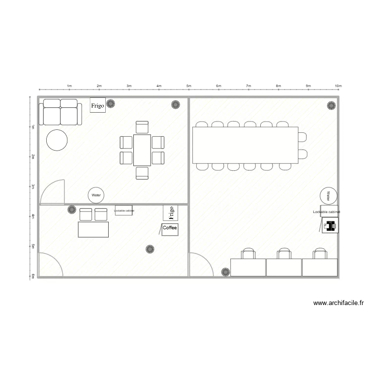 French Office 2. Plan de 2  et 59 m²