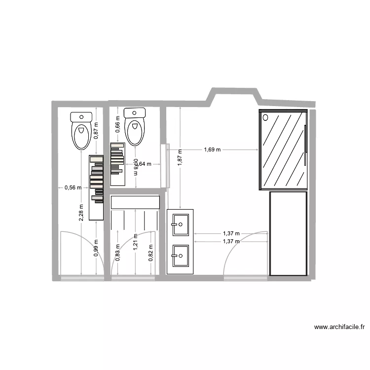 sdb rdc. Plan de sdb rdc. Plan de