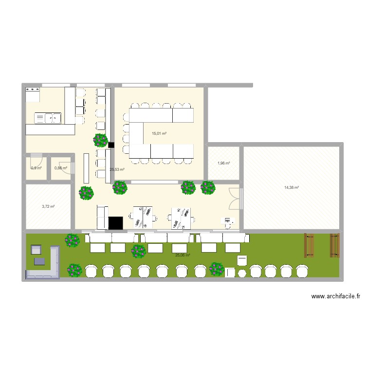 6 - 1. Plan de 8 pièces et 87 m2