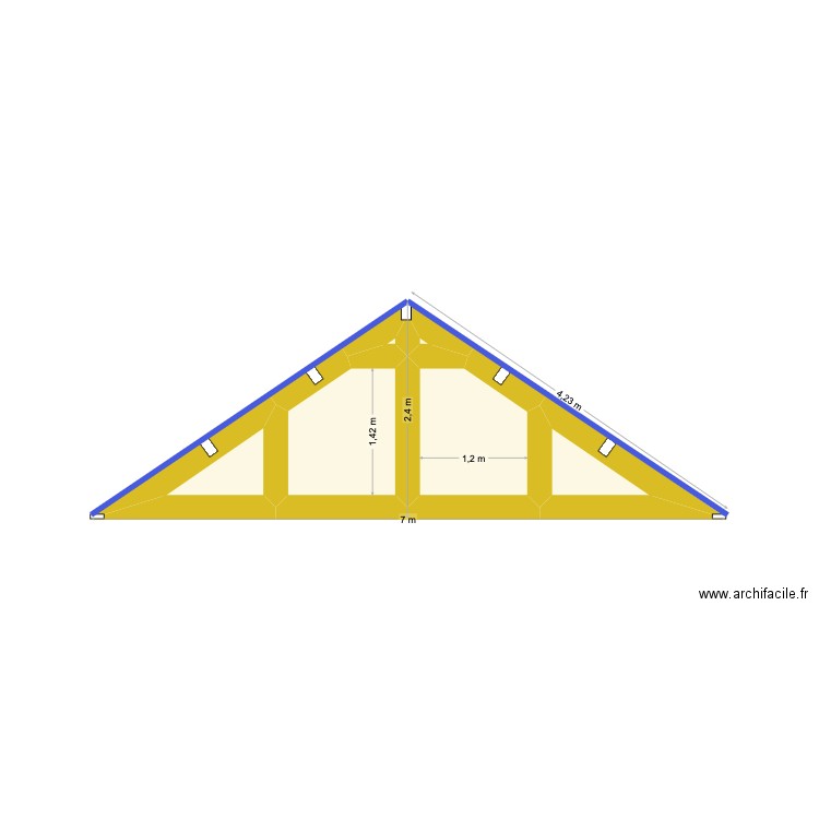 PLAN FERME. Plan de 6 pièces et 4 m2