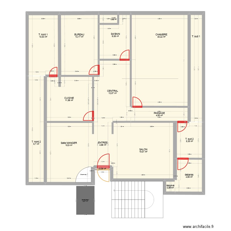 JetSakane_ORG. Plan de 17 pièces et 159 m2