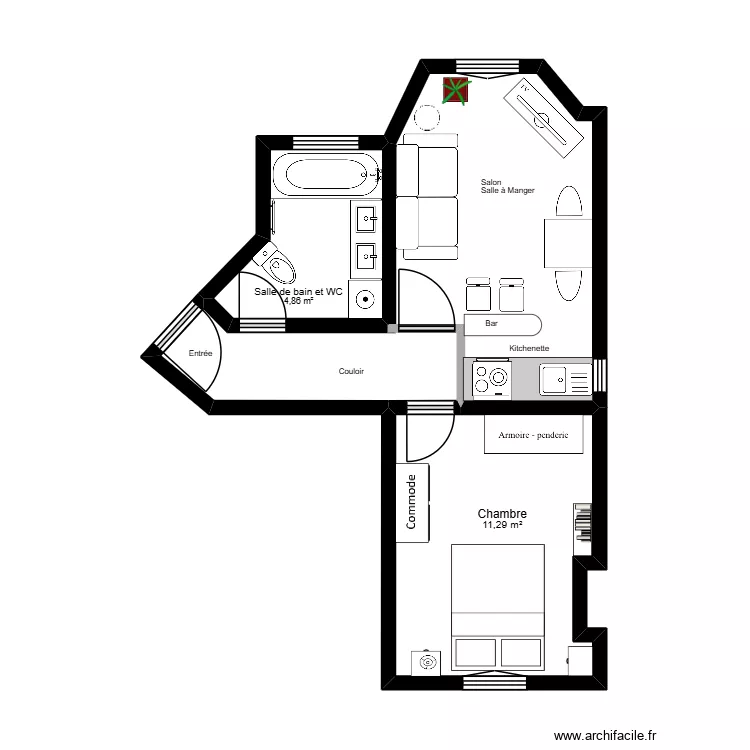 127bis av. Verdier - Montrouge - Am&eacute;nagements. Plan de 