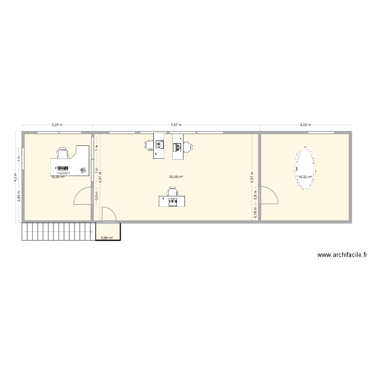 Sterne CARE 100%. Plan de 4 pièces et 60 m2