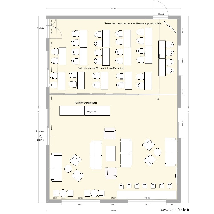 Hotel Ivato salle conf D. Plan de 0 pièce et 0 m2