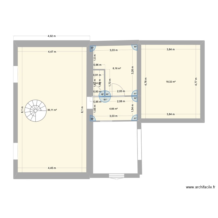 LEPECHEUR. Plan de 5 pièces et 69 m2