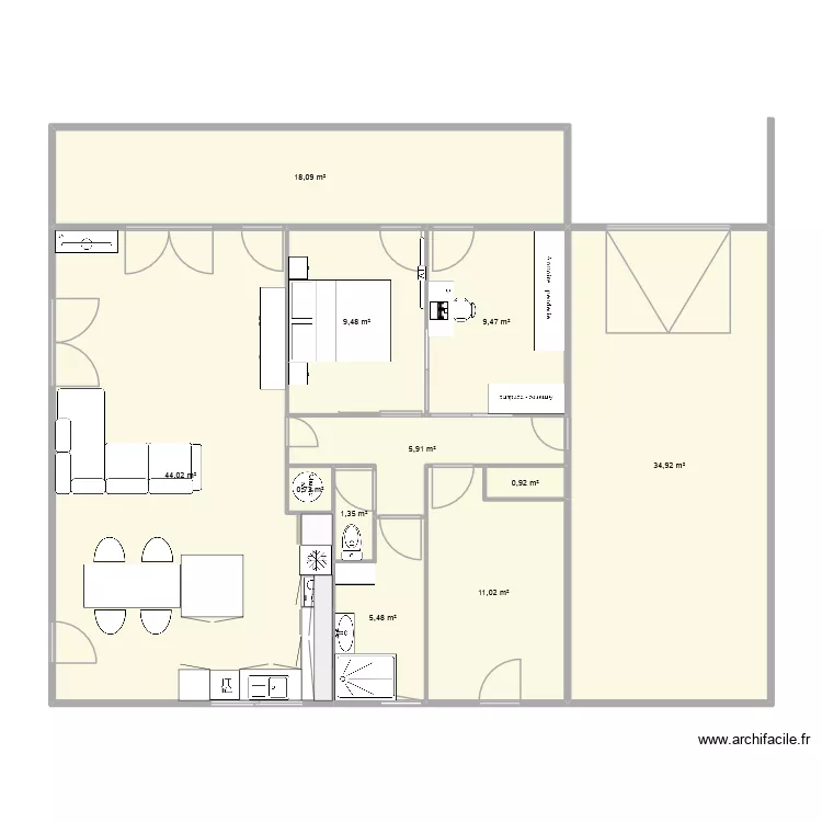 CORB. Plan de 11  et 141 m²