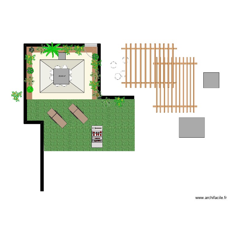 Coin Repas Petite dalle. Plan de 0 pièce et 0 m2