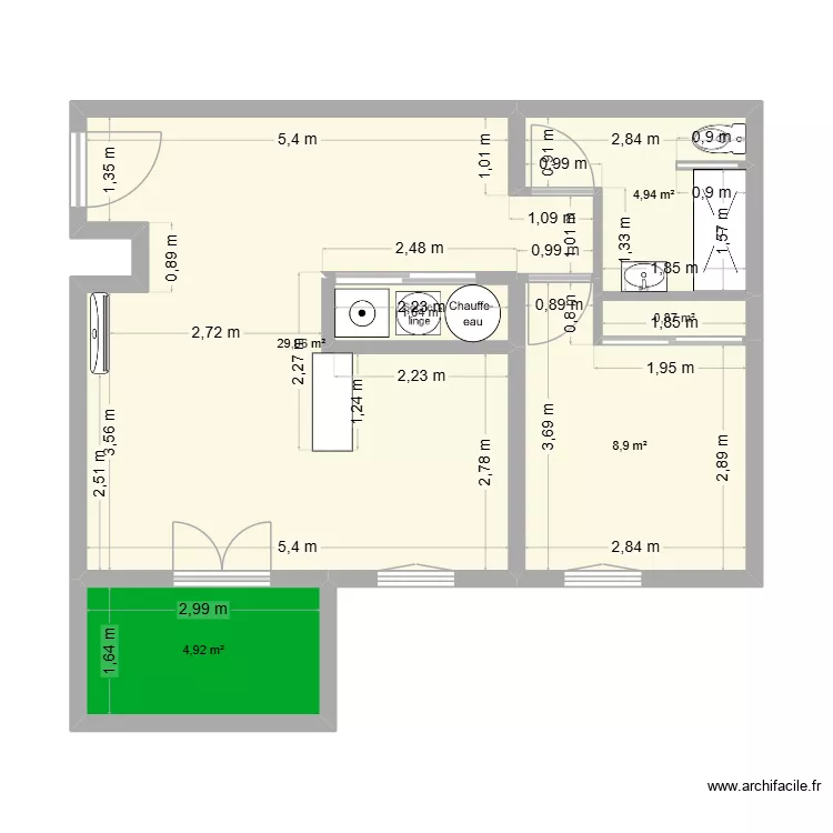 Appartement Albi. Plan de 6 et 50 m² Appartement Albi. Plan de 6 et 50 m²