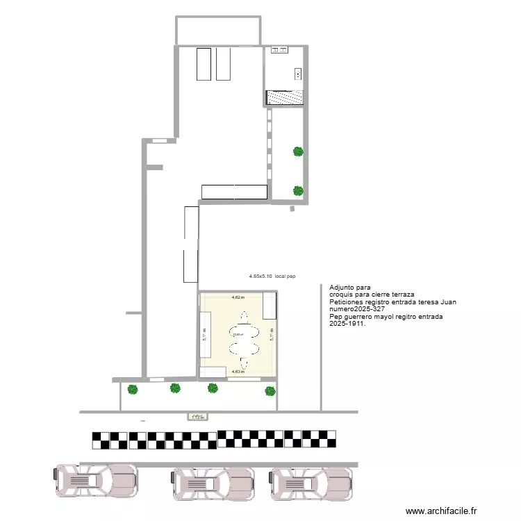 terraza cierre. Plan de 