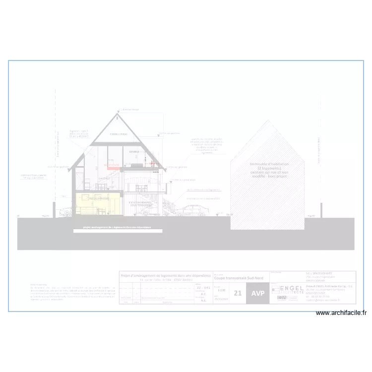 COUPE IMMEUBLE RHINAU . Plan de COUPE IMMEUBLE RHINAU . Plan de