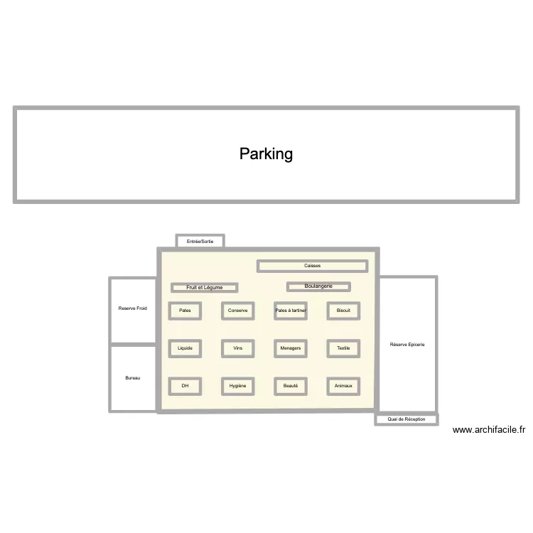 intermarch&eacute; Emma. Plan de 22  et 449 m²