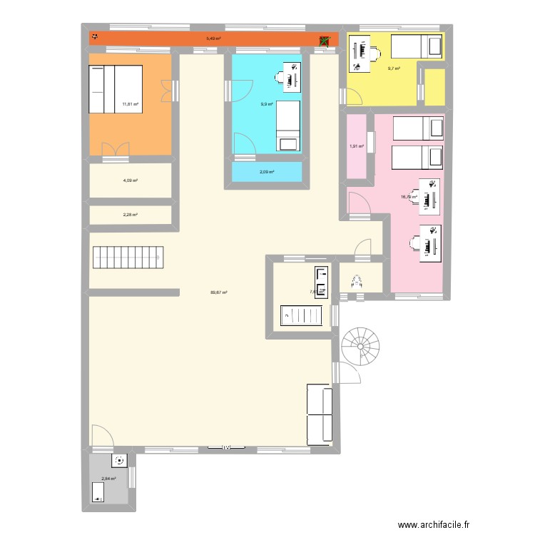 plan_1er_étage_. Plan de 12 pièces et 164 m2