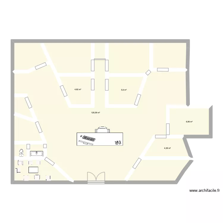 cabinet. Plan de 5  et 142 m²