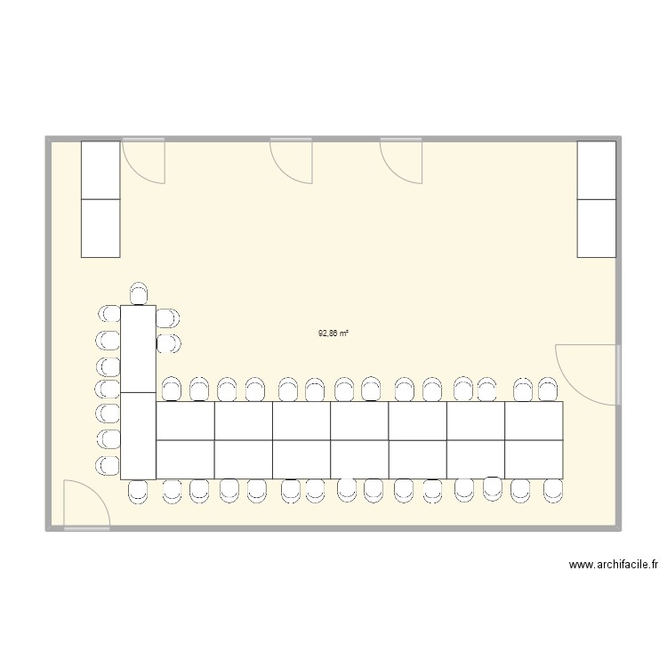 salle.2. Plan de 1 pièce et 93 m2