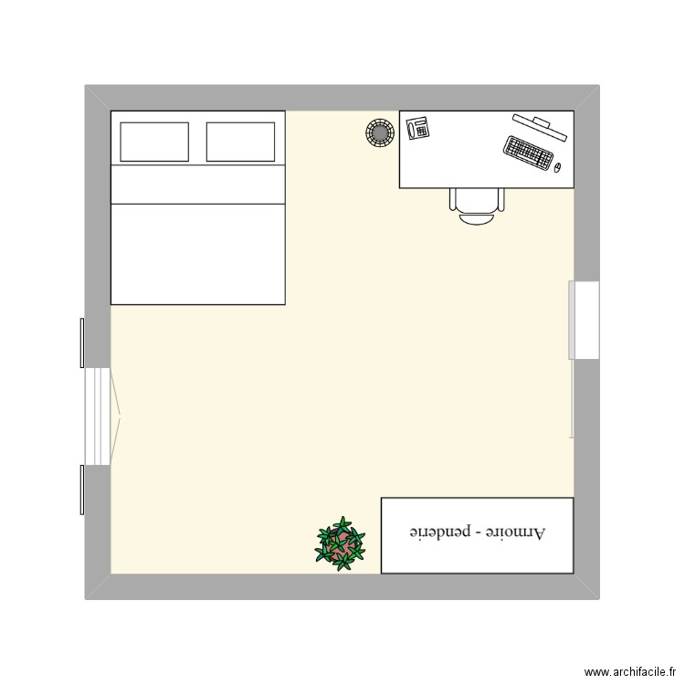 chambre C A.M. Plan de 1 pièce et 23 m2