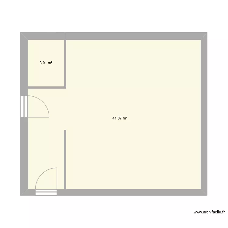 extension guenange. Plan de 2  et 45 m²
