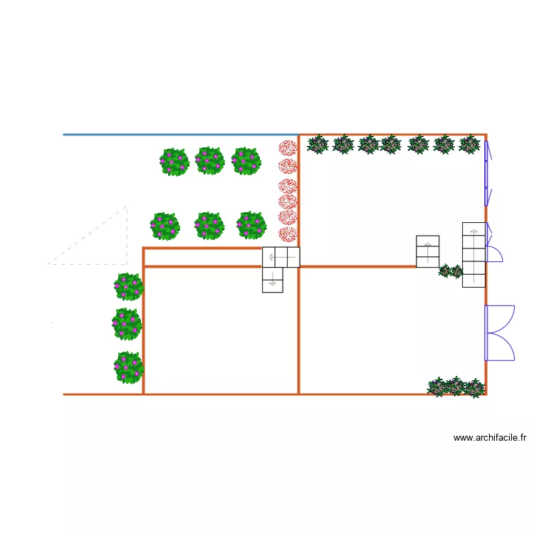 jardin. Plan de 1 pièce et 21 m² jardin. Plan de 1 pièce et 21 m²