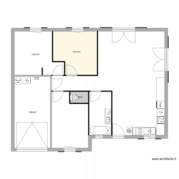 Maison CAMUS 80mggg. Plan de 4 pièces et 39 m²