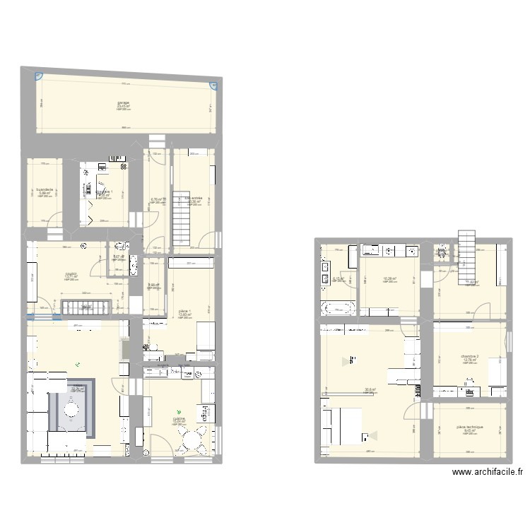 maison vanessa ameublement. Plan de 19 pièces et 217 m2