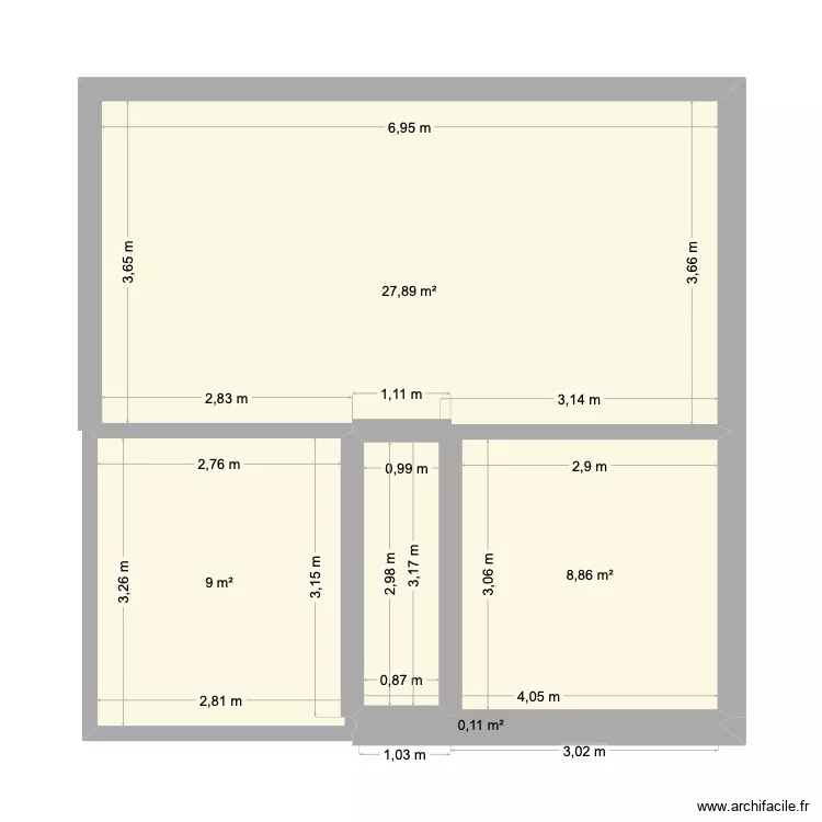 Plan 2. Plan de 4  et 46 m²