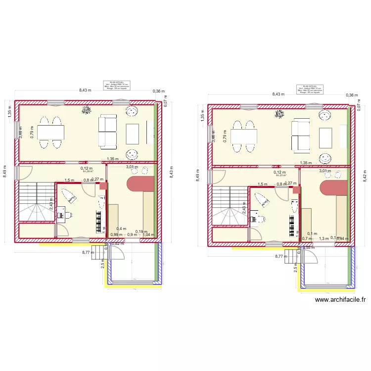 RDC OUVERTURE. Plan de 2 et 129 m² RDC OUVERTURE. Plan de 2 et 129 m²