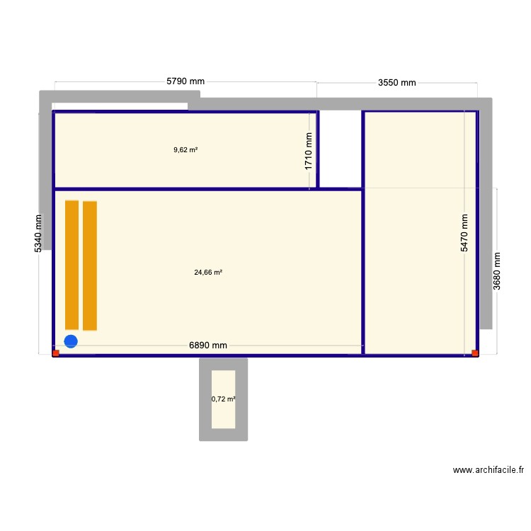 Michal havavka. Plan de 4 pièces et 48 m2