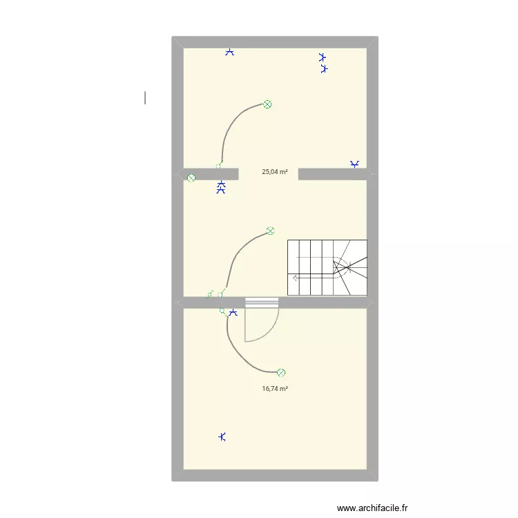 Chambres grenier. Plan de 2 et 42 m² Chambres grenier. Plan de 2 et 42 m²