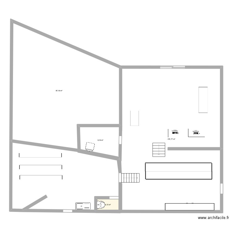 plan pharmacie. Plan de 4 pièces et 222 m2