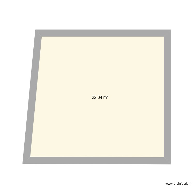 RDc les martres 1. Plan de 1 pièce et 22 m2
