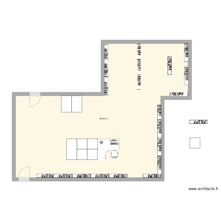 cdi1. Plan de 1 pièce et 86 m2