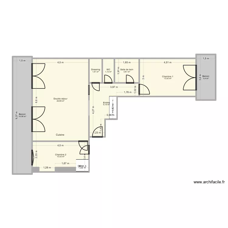 MACHTALERE 2. Plan de 11 pièces et 90 m²