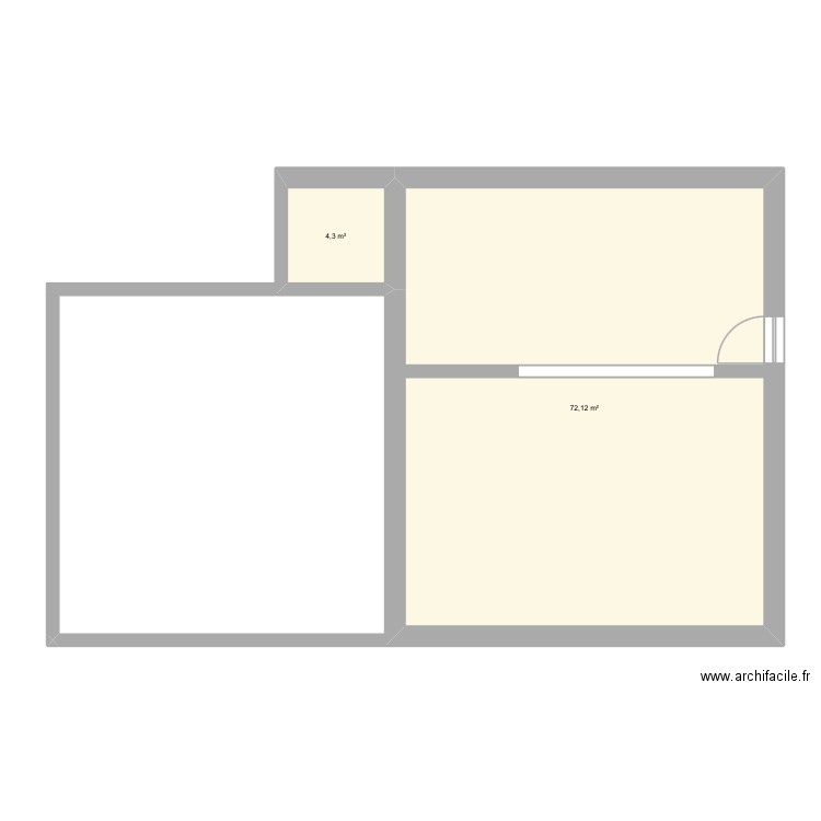 Нtea. Plan de 2 pièces et 76 m2