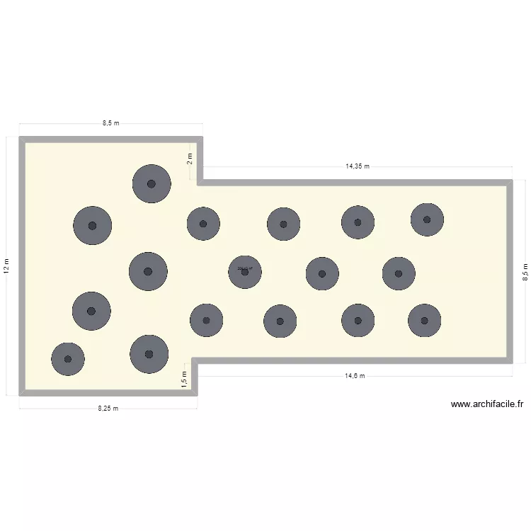 Mariage. Plan de 1  et 206 m²