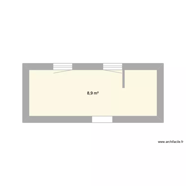 Cuisine. Plan de 1 Pièce et 9 m²