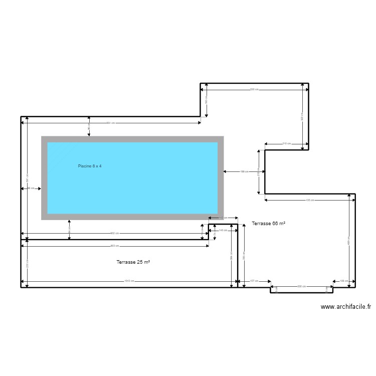 BATY. Plan de 2 pièces et 128 m2