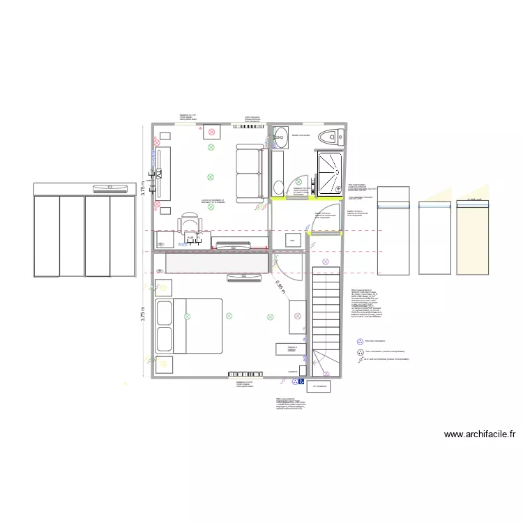 Remise: 1 chambres + salon-bureau + SDB projet 3. Plan de 15 et 46 m² Remise: 1 chambres + salon-bureau + SDB projet 3. Plan de 15 et 46 m²