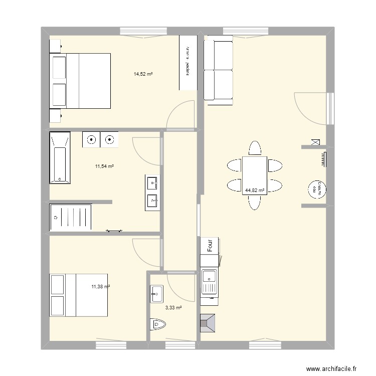 Mesure final Apt 2 etage gauche. Plan de 5 pièces et 86 m2