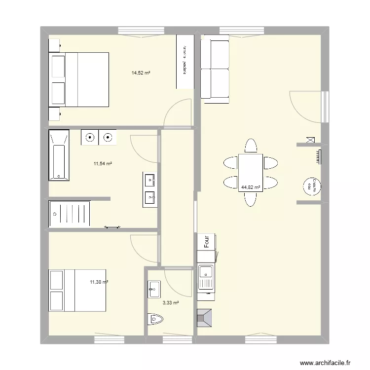 Mesure final Apt 2 etage gauche. Plan de 