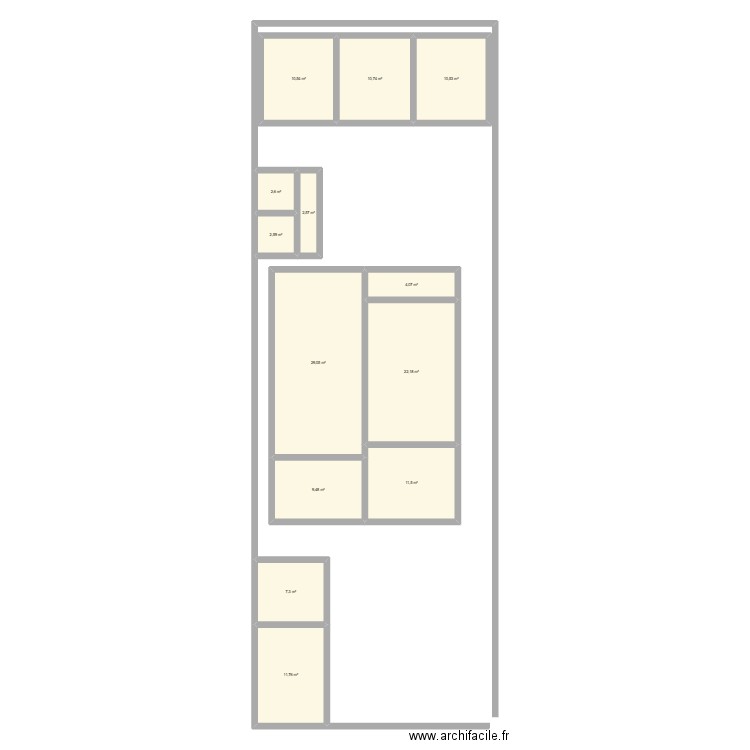 he1. Plan de 13 pièces et 135 m2